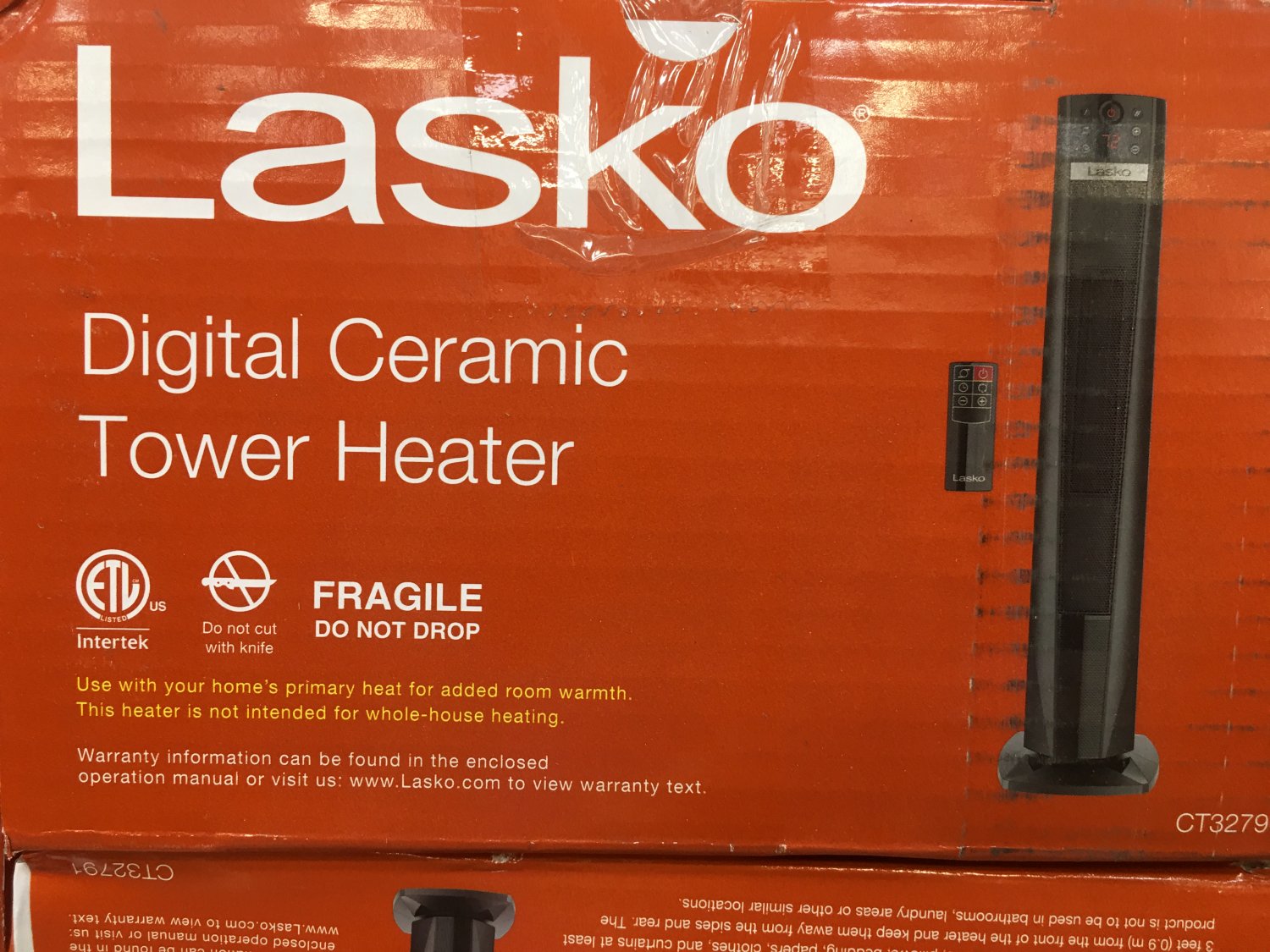 Lasko 32" Ceramic Tower Heater Remote Control
