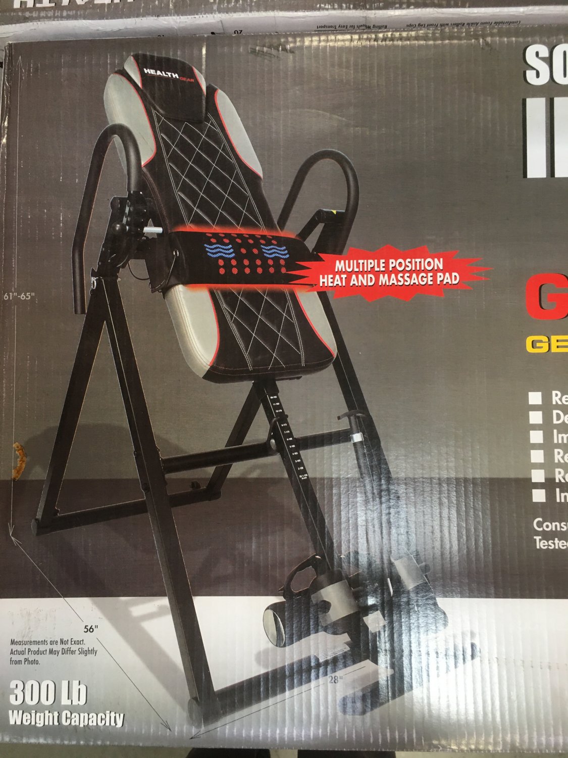 Inversion table vibration and massage