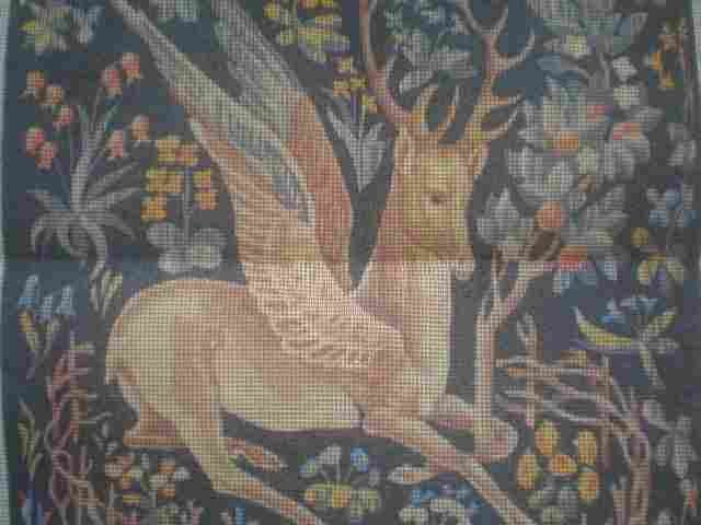 Cluny Winged Stag Needlepoint Canvas