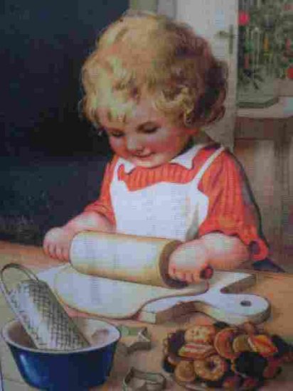 Victorian Child Christmas Baking Needlepoint /Tapestry Kit