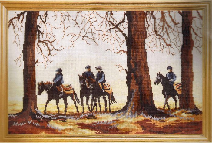 DMC Dawn Riders Horseback Counted Cross Stitch Kit