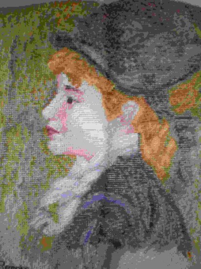 Trammed / Tramme Kit repro of Renoir's "Girl with a Hat"