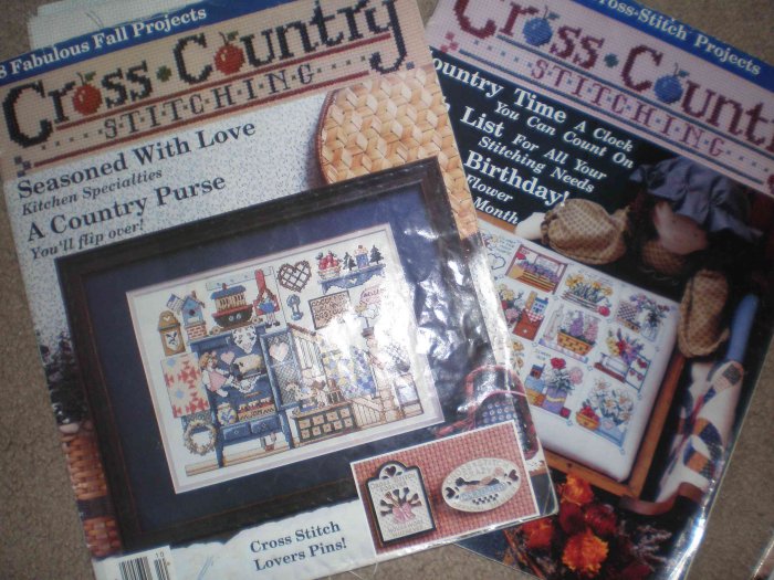 Lot of 6 cross stitch pattern books - Cross Country & Leisure Arts