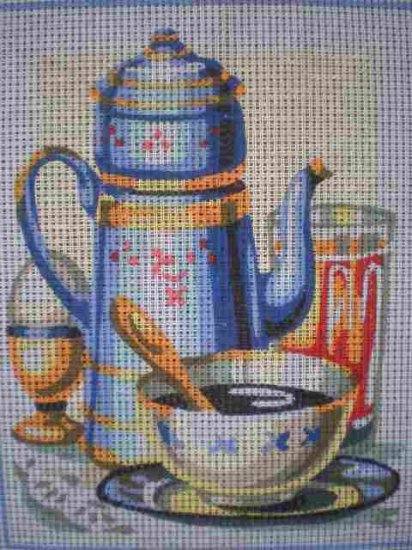 SALE SEG Kitchen "Morning Coffee" Tapestry Needlepoint Starter Kit - Canvas and Yarn