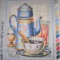 SALE SEG Kitchen "Morning Coffee" Tapestry Needlepoint Starter Kit - Canvas and Yarn