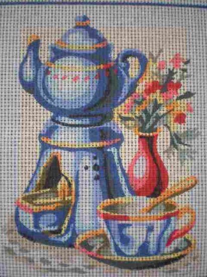 SALE SEG Kitchen "Morning Tea" Tapestry Needlepoint Starter Kit - Canvas and Yarn