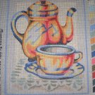 SALE SEG Kitchen "Tea Cup" Tapestry Needlepoint Starter Kit - Canvas and Yarn