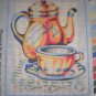 SALE SEG Kitchen "Tea Cup" Tapestry Needlepoint Starter Kit - Canvas and Yarn