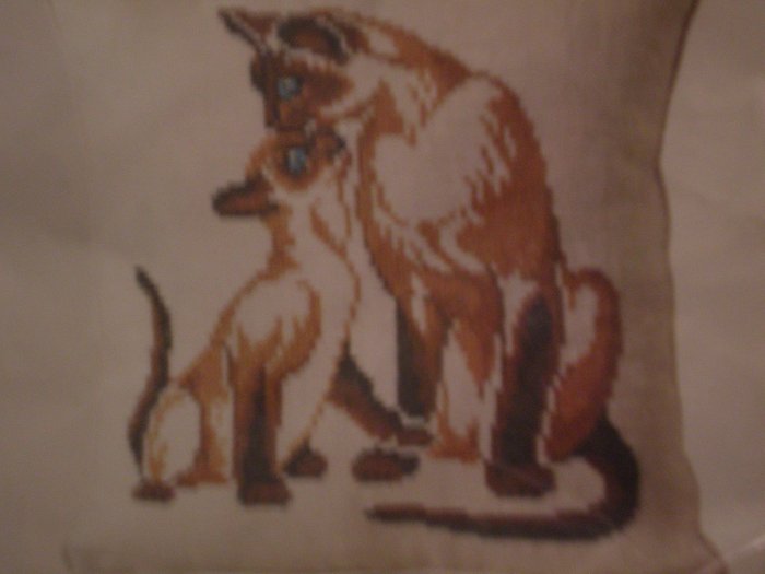 Columbia Minerva Cross Stitch Pillow Kit Siamese Cats