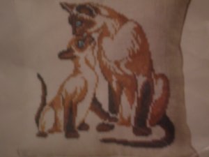 Columbia Minerva Cross Stitch Pillow Kit Siamese Cats