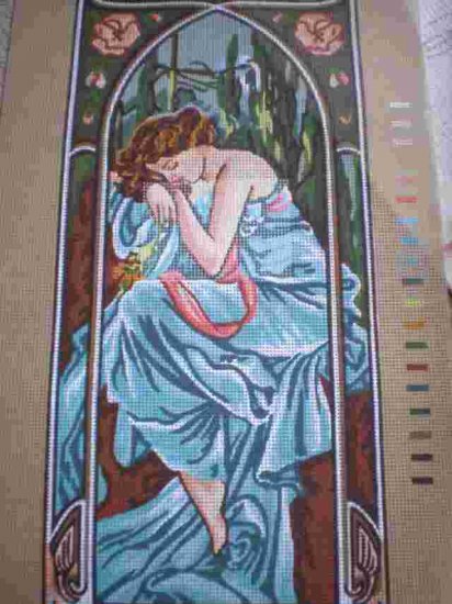 Gobelin Mucha's "La Nuit" The Night Tapestry / Needlepoint Kit