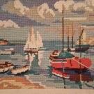 Vintage Penelope Needlework Tapestry Kit "Harbour" boats and beach