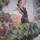 Collection D'Art Flamenco Dancer in Green Canvas and yarn
