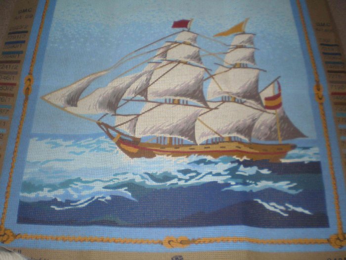 "Le Frigate" Ship with sails Needlepoint / Tapestry Kit