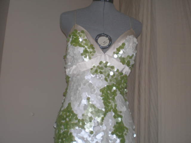 White with Green floral pallette dress NWOT