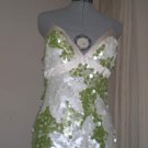 White with Green floral pallette dress NWOT