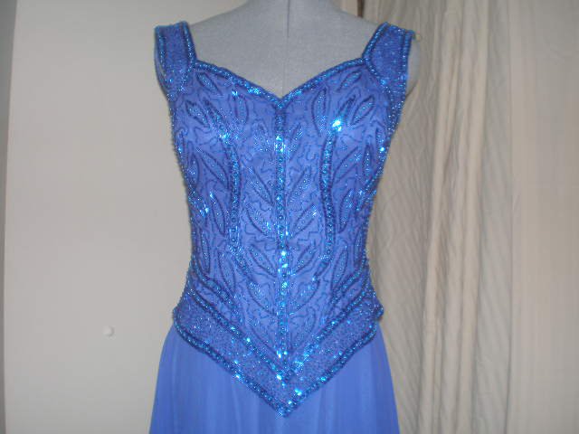 Royal Blue Sequined 1930s style evening gown