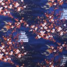 Fabric ASIAN PAGODA ON BLUE