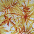 Fabric 2 Prints Rust Tan Leaves with Bamboo And Yellow Rust Butterflies with Fern