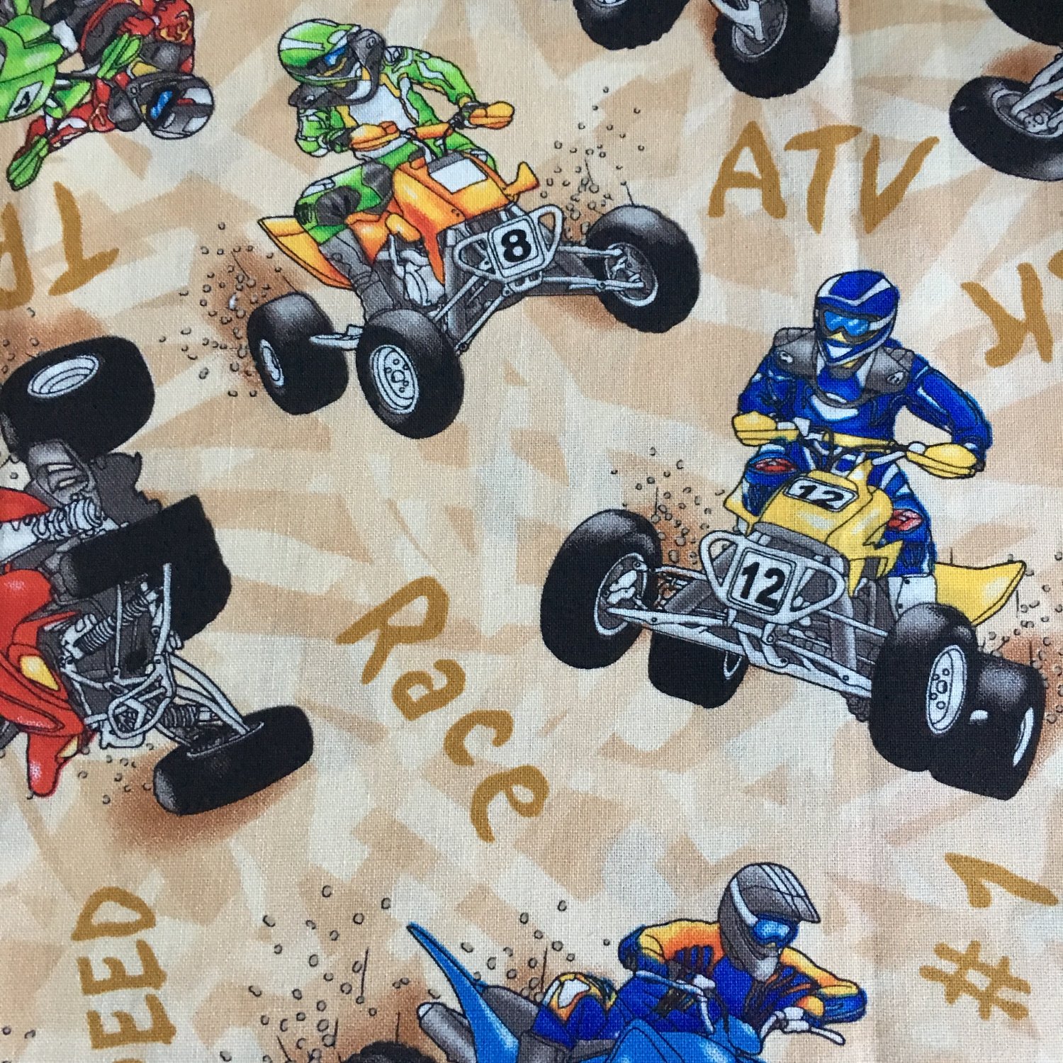 Fabric Motor Sports Theme Remnants 4 Pieces #46