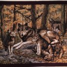FABRIC PANEL Wolf Family in Fall