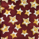 FABRIC Star Prints Six Different on Red Background