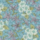 FABRIC Lilac and White Flowers on Blue Background 2 yards