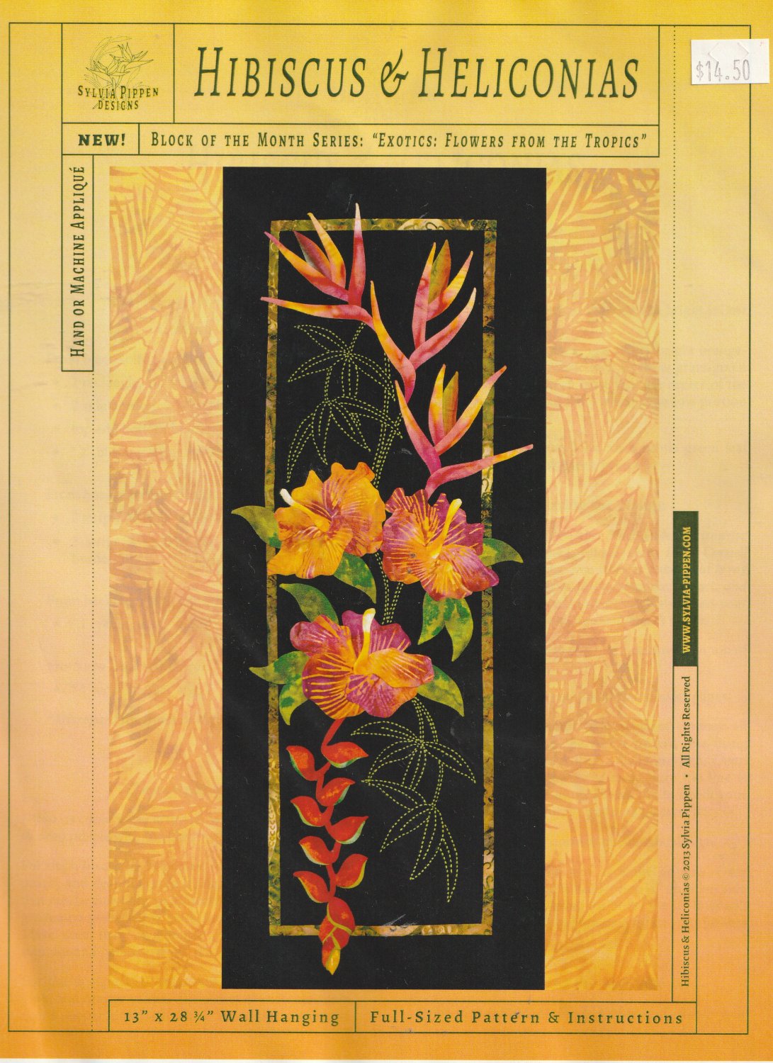 Hibiscus & Heliconias. Block of the Month Series: Exotics: Flowers from the Tropics #17