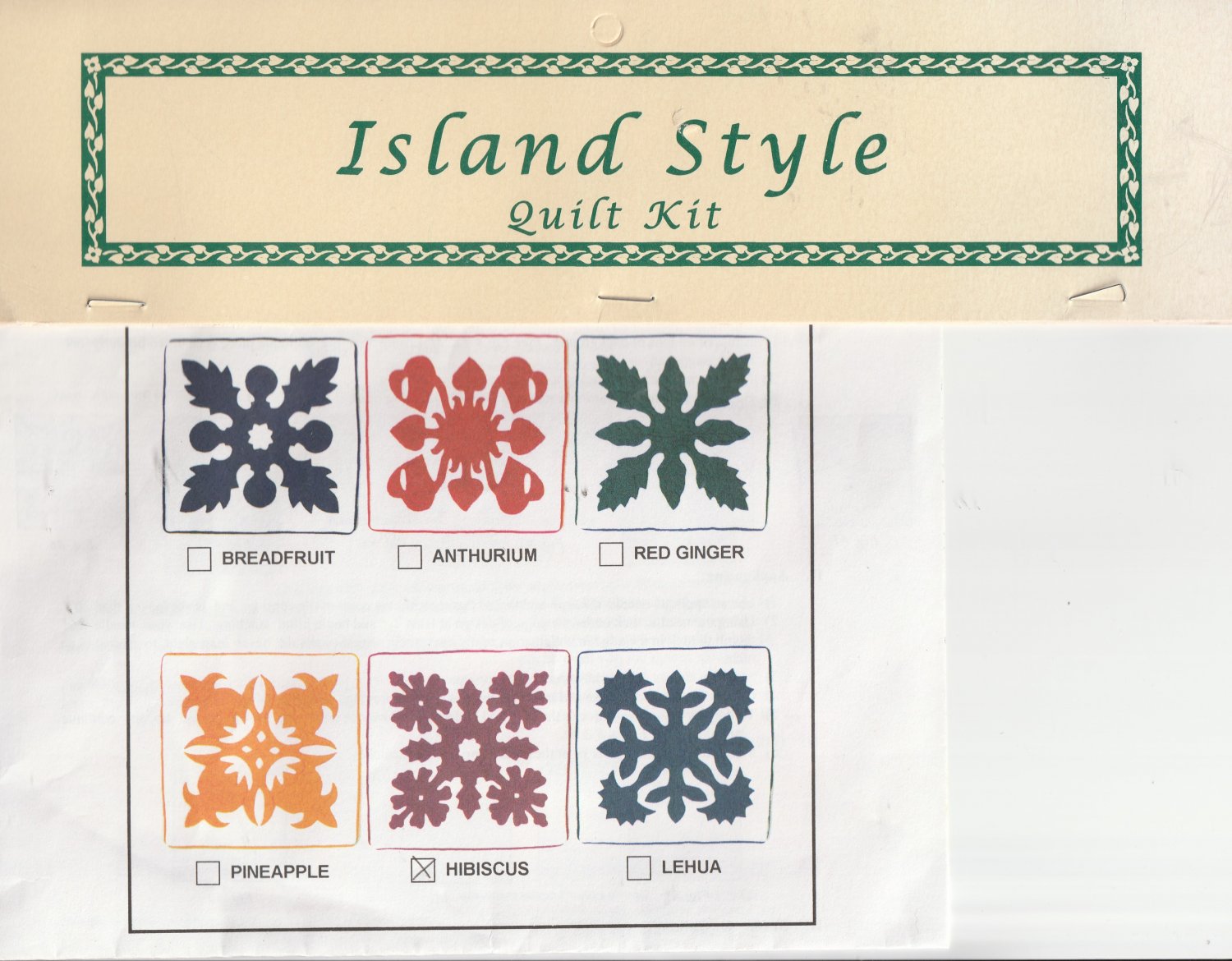 Island Style Quilt Kit Hibiscus #18
