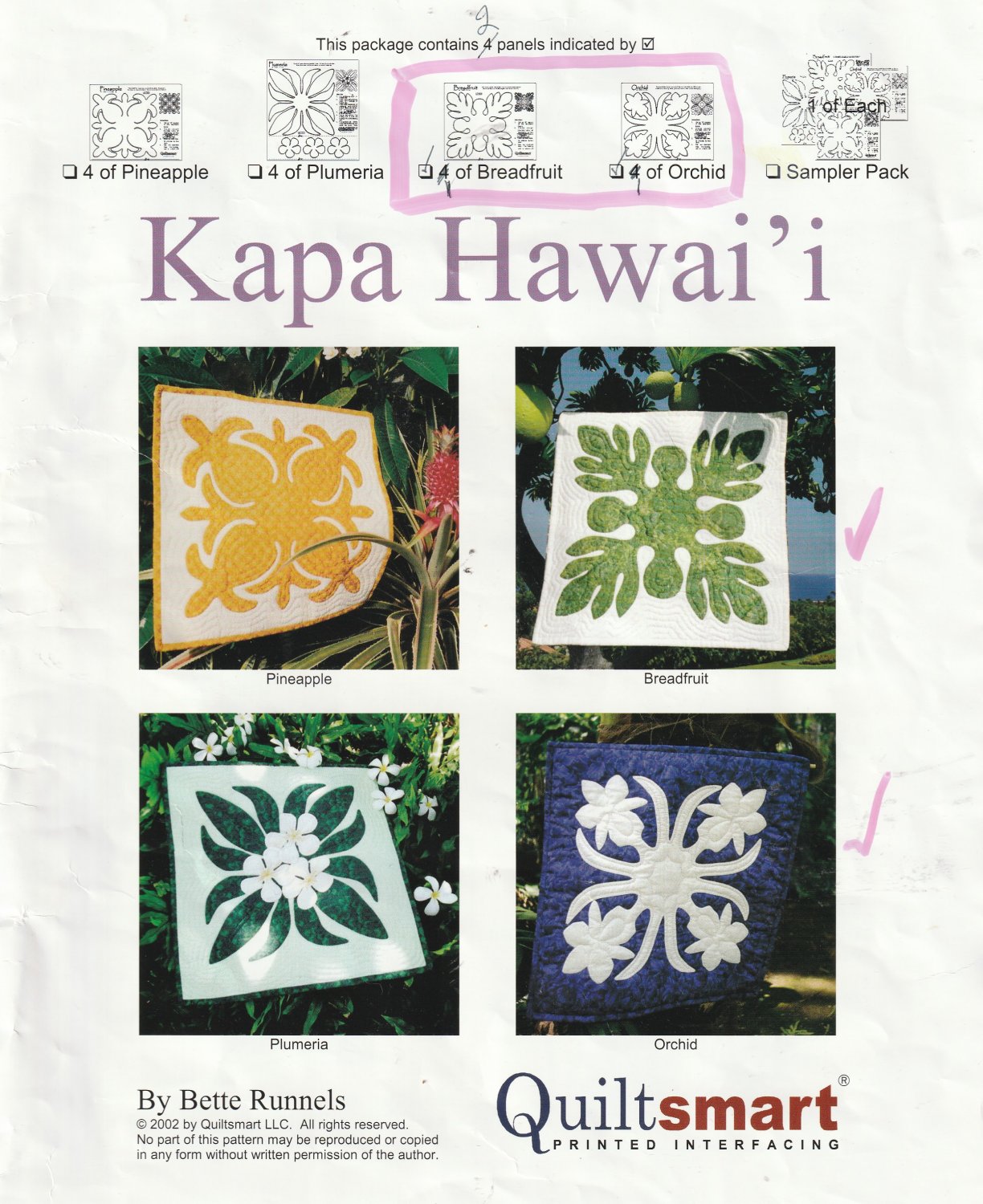 Kapa Hawai&acirc;��i Quiltsmart Printed Interfacing #19