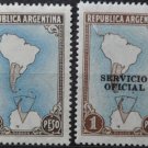 Argentina Antarctica Map 1946 + Overprint 1951