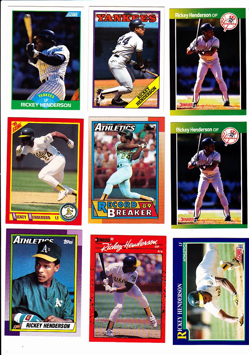 Rickey Henderson Lot of 6 1990 Topps #450