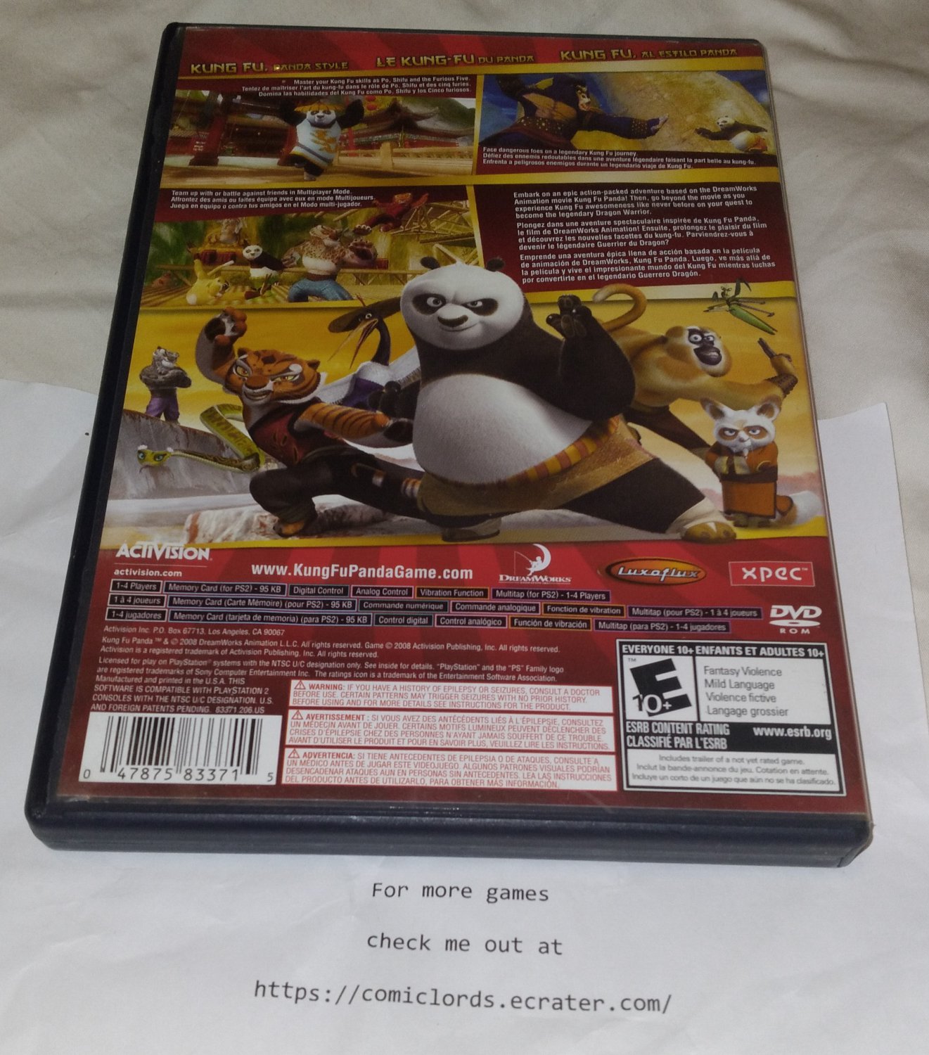 Kung Fu Panda (Sony PlayStation 2, 2008) PS2 Black Label