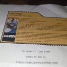 Sgt Stalker Tundra Ranger Filecard FSS Collectors Club GI Joe G.I. Joe File Card