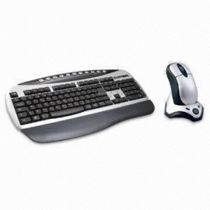 Wireless Keyboard and Optical Mouse Combo with 11 Hotkeys for Internet Access and Multimedia