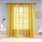 VOILYBIRD Sheer Curtains 96 Inches Long 2 Panels Set Linen Texture Rod Pocket To