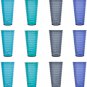 Splash 28-Ounce Plastic Tumblers | Value Set of 12 in 4 Coastal Colors