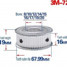 3M 72T Pitch 3Mm Tooth Width 16Mm Timing Belt Pulley Synchronous Wheel Gear 12Mm