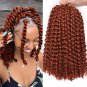 Leeven 7 Packs Copper Red Passion Twist Hair 12 Inch Water Wave Crochet Braids H