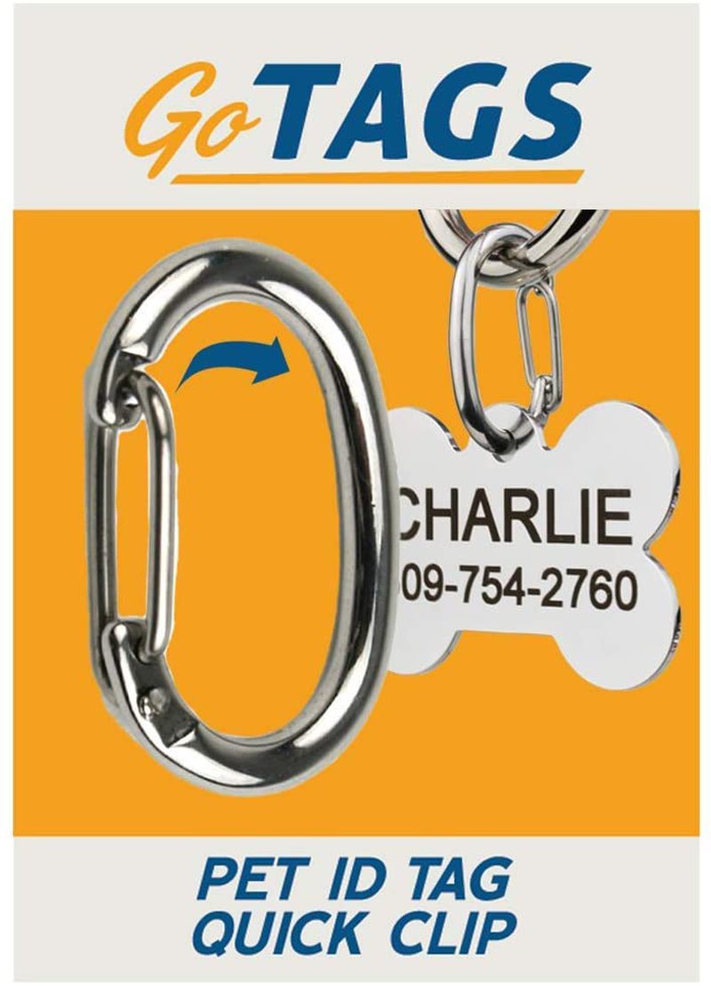 Gotags Pet ID Clip, Strong and Durable Dog and Cat Tag Connector. Easy