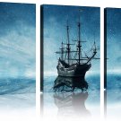 Tutubeer 3 Panel Pirate Decor Pirate Ship Decor Ship Art with a Starry Night Sky