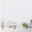 Mecpar Geometric Herringbone Wallpaper 17.71'' X 118'' Blue White Contact Paper