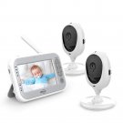 Lbtech Video Baby Monitor with Two Cameras and 4.3" Lcd,Auto Night Vision,Two-Wa