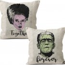 Couple Throw Pillow Cover, Gift for Couple Horror Wedding, Anniversary, Wedding,