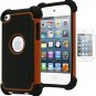 Bastex Hybrid Armor Case for Apple Ipod Touch 4, 4Th Generation - Orange+Black *
