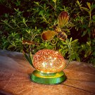 SUBOLO Outdoor Decor Garden Statue with LED Light Glass Art Decoration Metal Bee