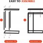 WLIVE Snack Side Table, C Shaped End Table for Sofa Couch and Bed, Black