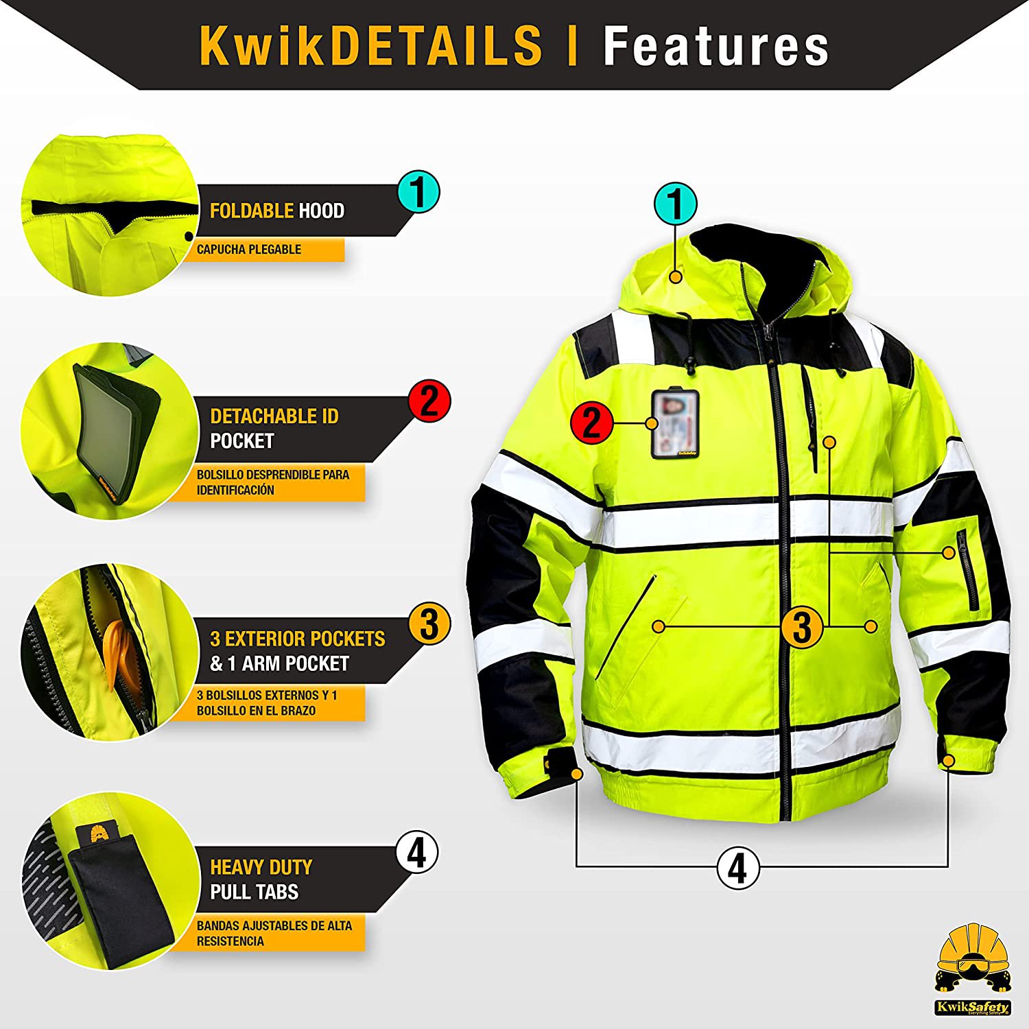Kwiksafety ENFORCER and UNIVERSE Bomber Safety Jacket Class 3 ANSI OSHA