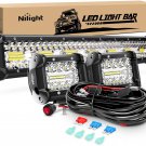 Nilight 20Inch 420W Triple Row Spot Flood Combo Led Light Bar Work Driving Lamp