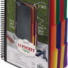 Samsill 24 Pocket Spiral Project Organizer with 12 Dividers, Customizable Front